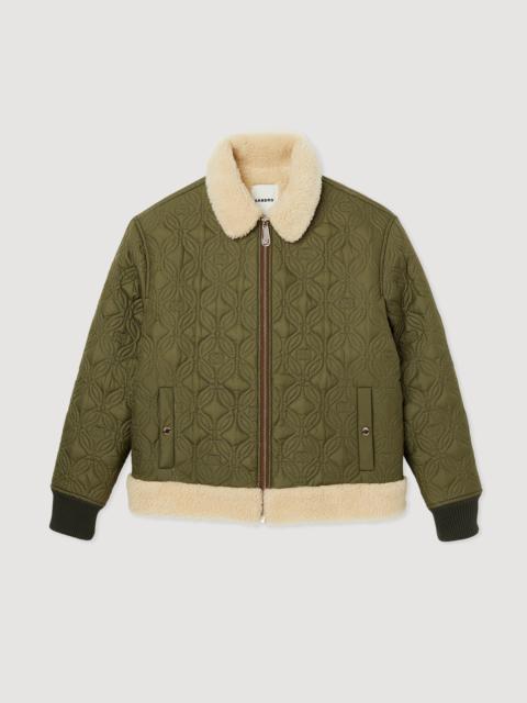 Sandro Padded coat with a fur-lined collar