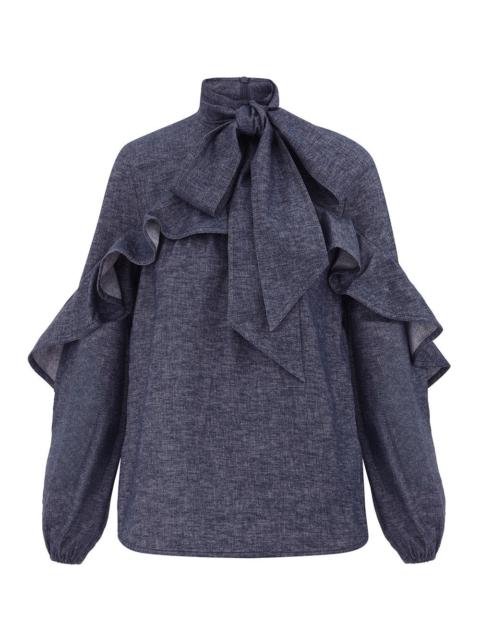 Zimmermann HYPNOTIC CHAMBRAY BLOUSE