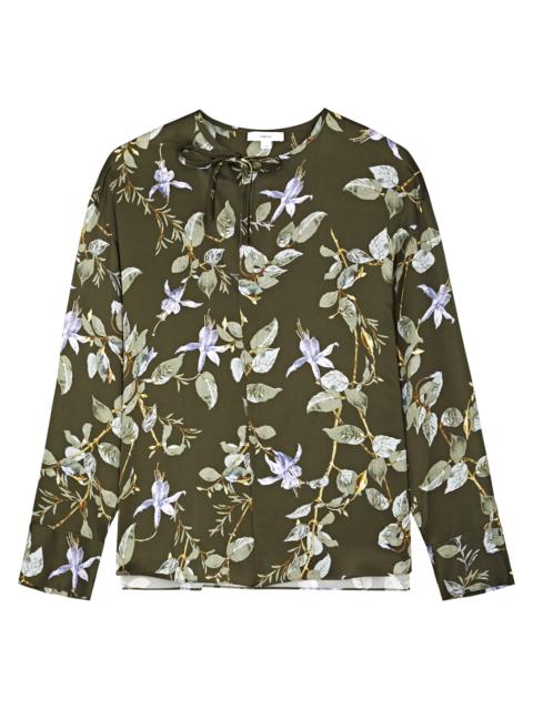 Vince Floral-print silk-satin blouse