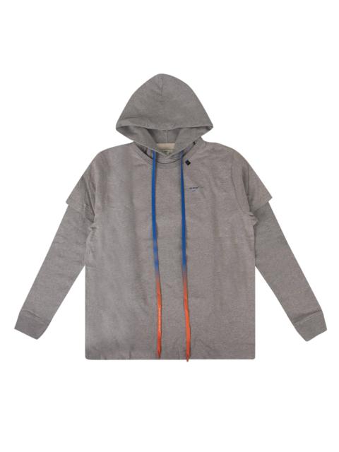 Off-White Oversized Logo Double Sleeve Hooded Sweatshirt 'Grey'