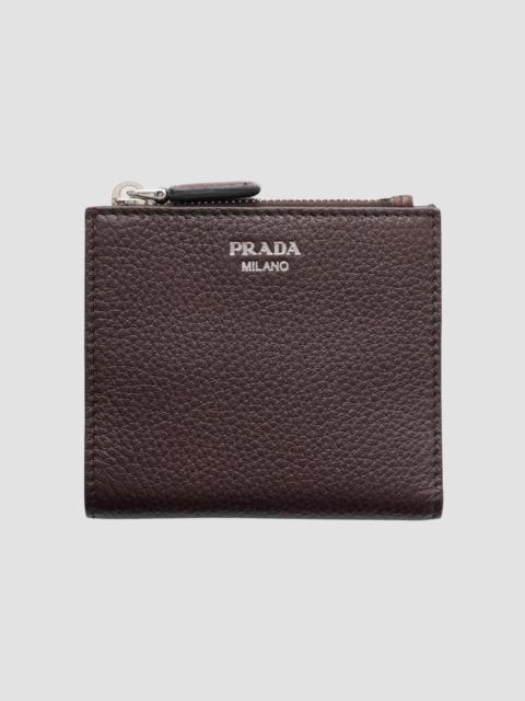 Prada Men's Small Leather Wallet - Brown