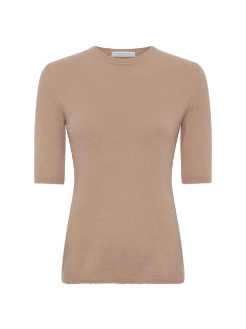 GABRIELA HEARST Xanthe Knit Top in Camel Brushed Cashmere