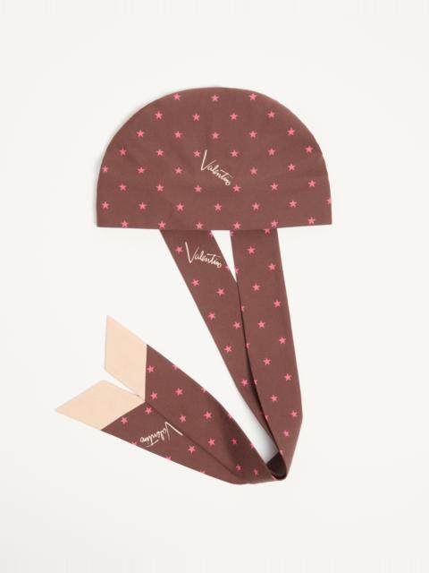 Valentino STELLINE E FIRMA STARRY SILK AND COTTON HEADBAND