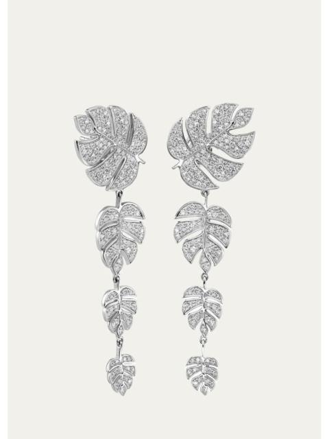 SYDNEY EVAN 14K White Gold & Diamond Monstera Leaf Drop Earrings