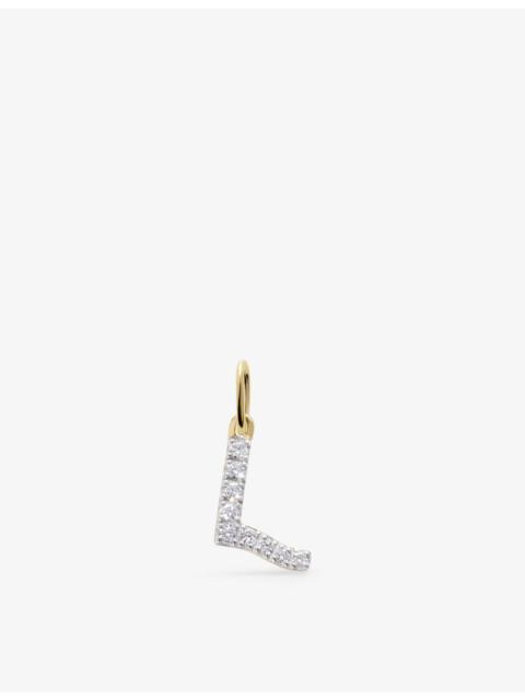 MONICA VINADER L Letter 14ct Yellow-Gold And Lab-Grown Diamond Charm