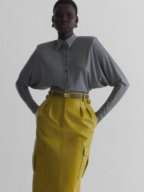 MUGLER stone batsleeves polo bodysuit