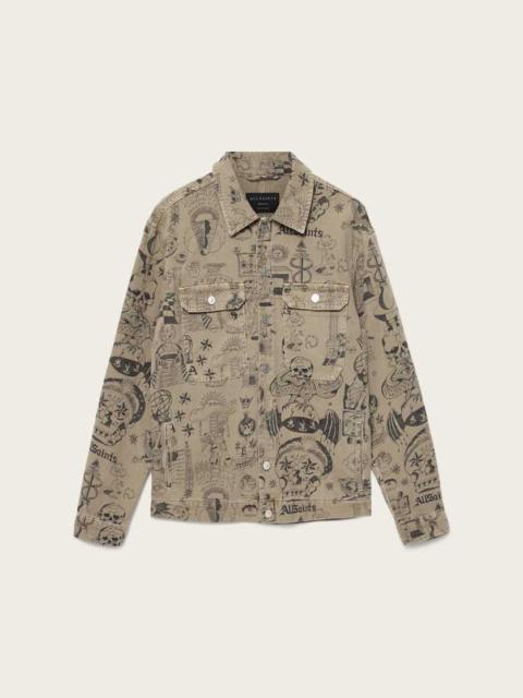 ALLSAINTS SHERB PRINTED CANVAS SHACKET