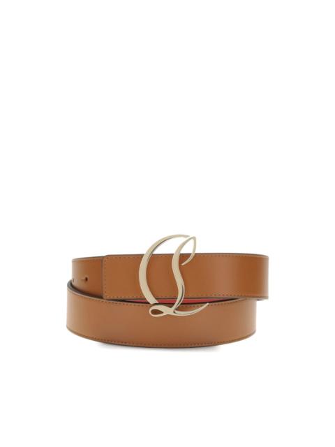 Christian Louboutin logo-plaque leather belt
