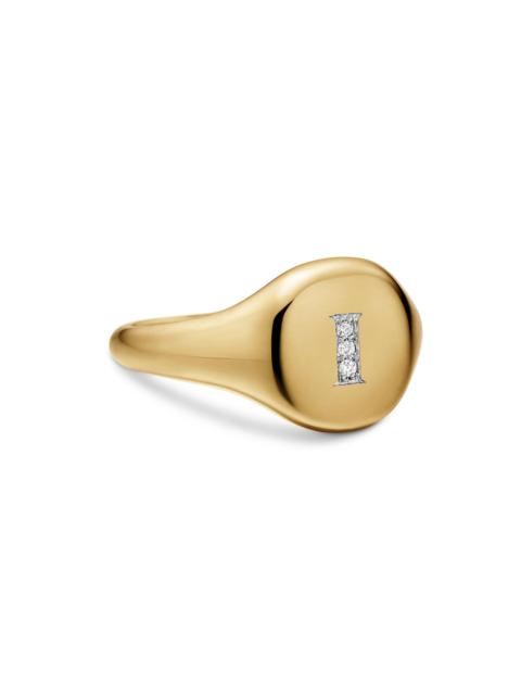 DAVID YURMAN Women's DY Initial Pinky Ring in 18K Yellow Gold - I Letter