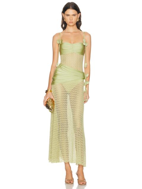 PatBO Petal Sheen Flower Applique Beach Dress