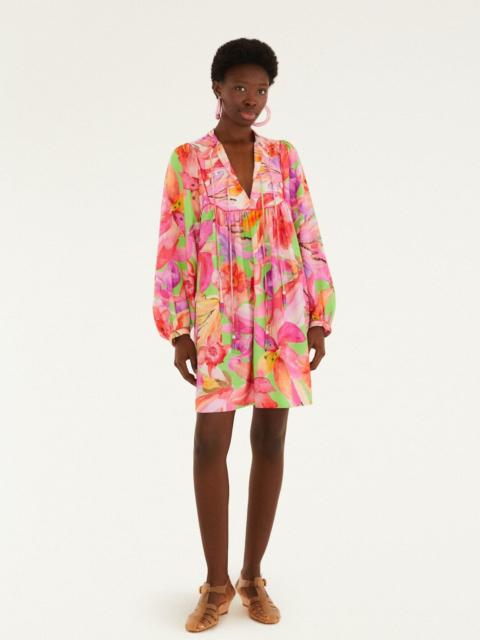 FARM RIO Multicolor Artsy Flora Lenzing Ecovero Euroflax Mini Dress