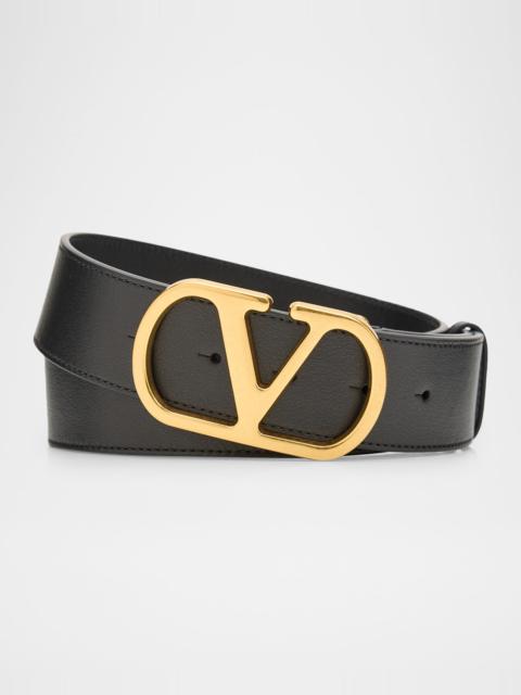 Valentino Men's VLogo Signature Calfskin Leather Belt