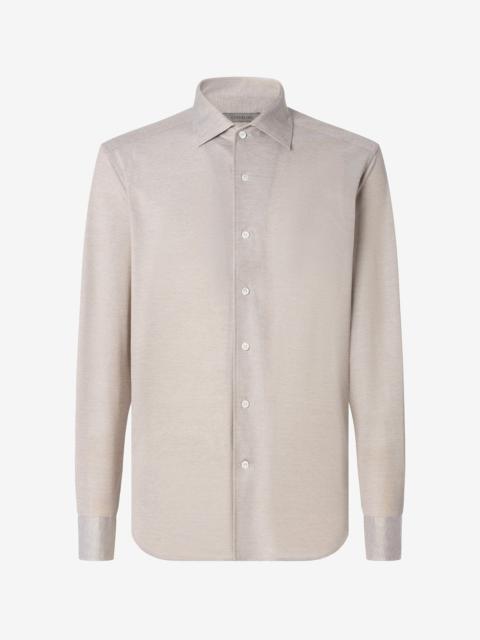 CORNELIANI Beige Oxford cotton jersey shirt