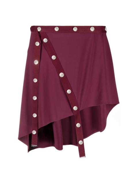 button-embellished asymmetric miniskirt