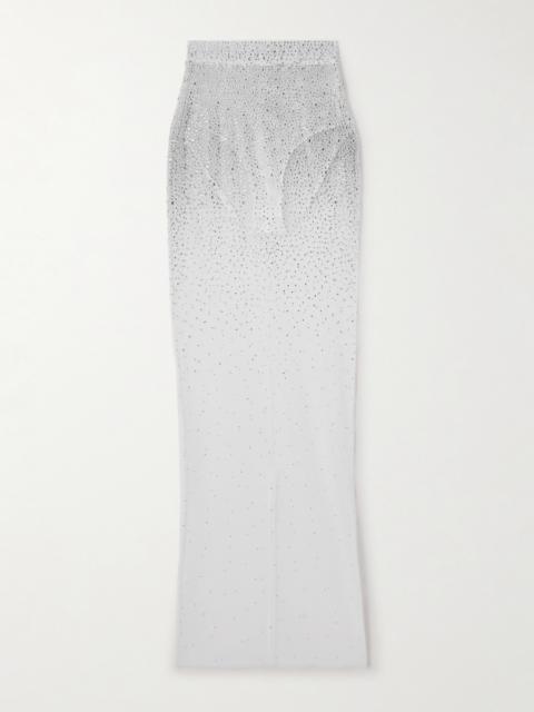 ALEX PERRY Crystal-embellished Mesh Maxi Skirt