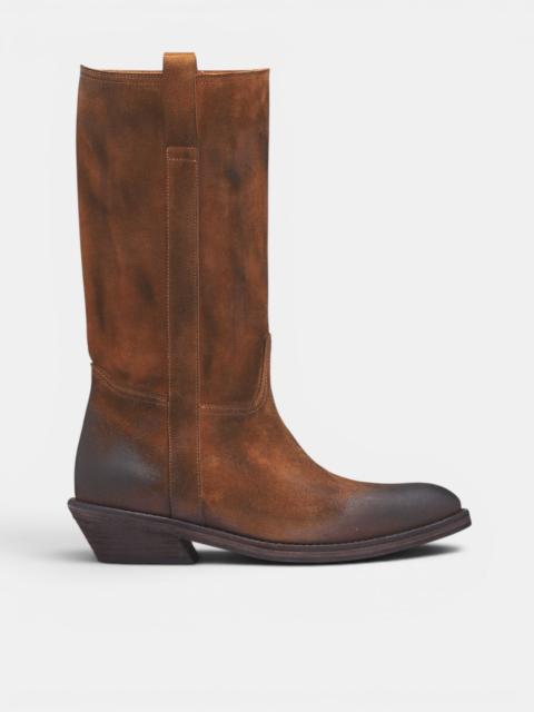 Ann Demeulemeester Laxit Brown Suede Cowboy Boots
