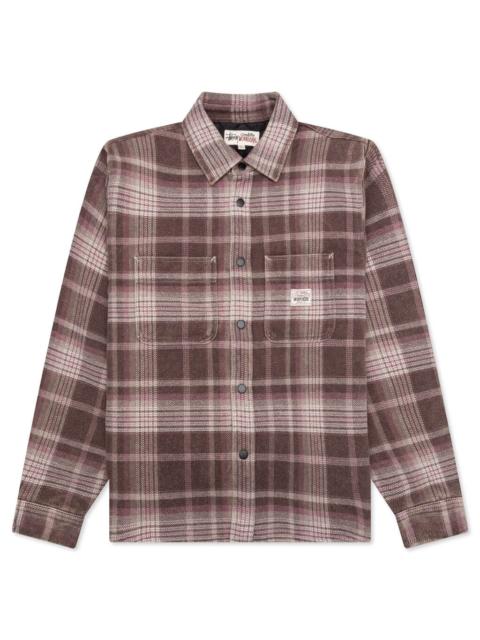 Stüssy HEAVY WASHED PLAID SHIRT - BROWN