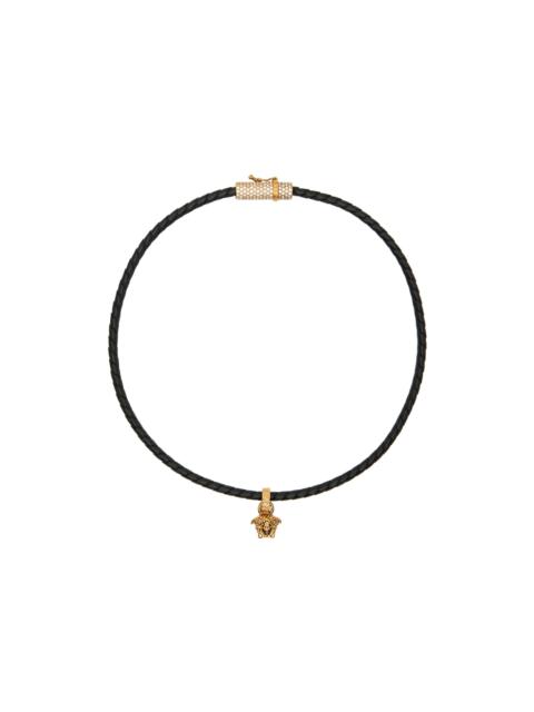 VERSACE Black Crystal Medusa Necklace