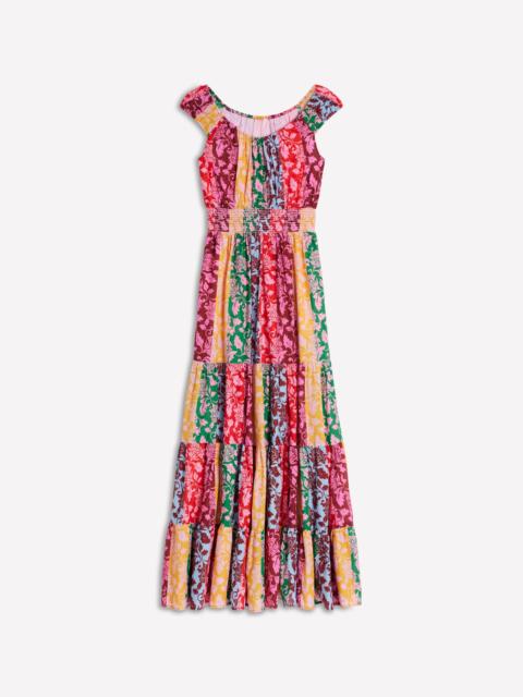 BODEN Scoop Cotton Tiered Dress-Multi, Ornate Vine