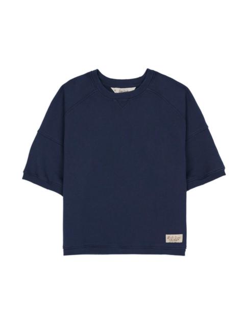 BRAIN DEAD Short Sleeve Crewneck Sweatshirt - Navy
