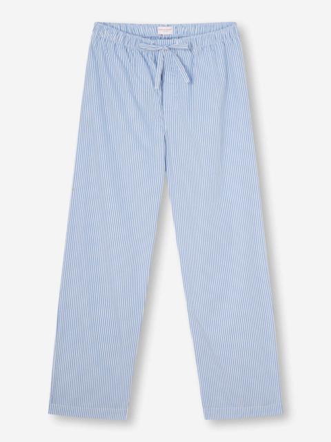 Derek Rose Men's Lounge Trousers James Cotton Blue