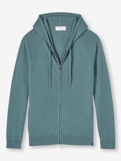 Derek Rose Men's Hoodie Finley Cashmere Teal