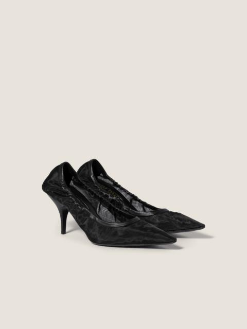Miu Miu Ruches mesh fabric pumps
