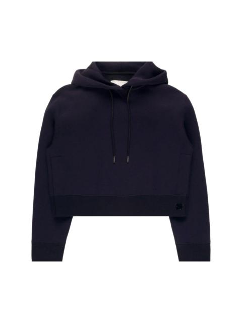 sacai drawstring-hood cropped hoodie
