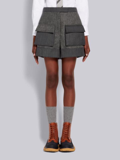 Thom Browne Silver Shetland Wool Front Pocket Norfolk Short