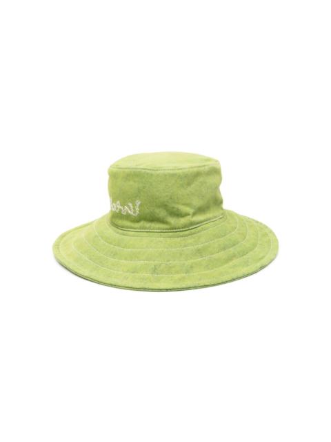 Marni embroidered-logo denim bucket hat
