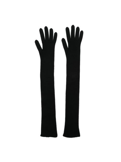 Moncler logo-patch ribbed gloves