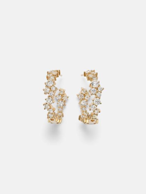 SYDNEY EVAN 14kt gold (585/1000) hoop earrings with diamonds