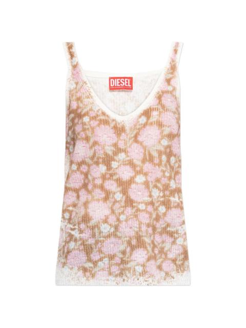Diesel floral V-neck top
