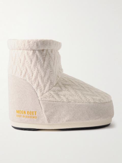 MOON BOOT + Guest In Residence Icon Low Felt-trimmed Knitted Snow Boots