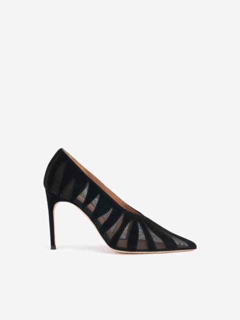 MALONE SOULIERS Tippi 90 Black Suede Pumps