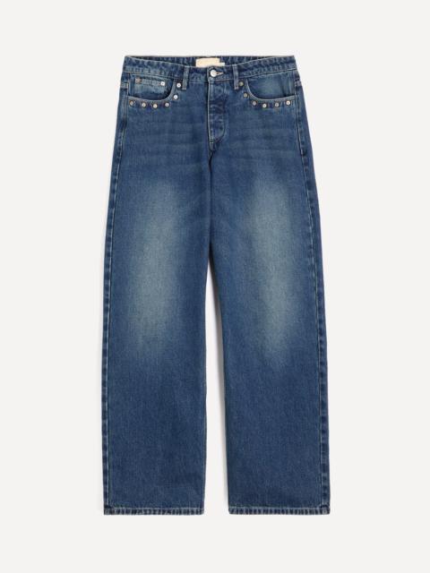 paloma wool Crowd B Blue Low-Waist Studded Denim Jeans