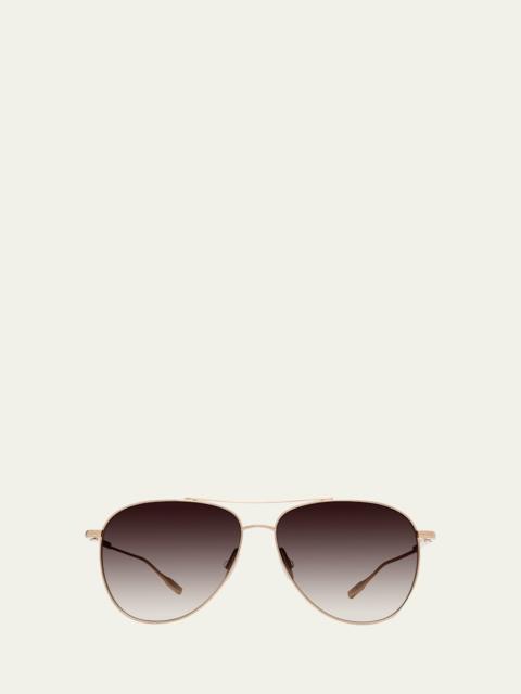 BARTON PERREIRA Trask Golden Titanium Aviator Sunglasses