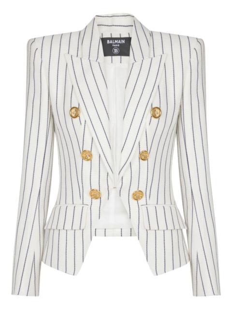 Balmain six-button pinstripe blazer
