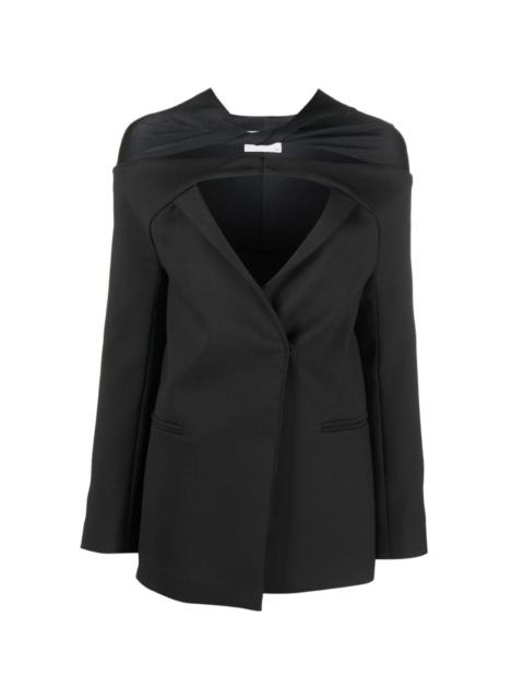 cut-out gathered blazer