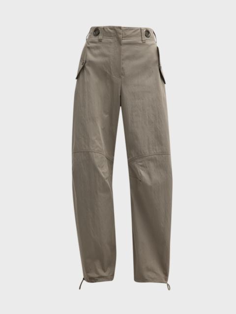Lightly Wrinkled Cotton Curved Pants