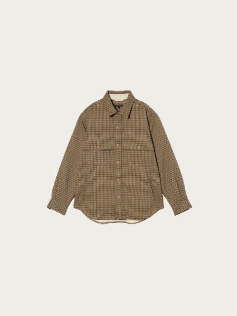 Engineered Garments Stag Shirt Jacket - Brown Polyester Gunclub Check