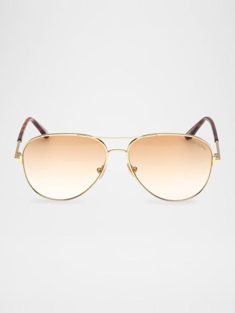 TOM FORD Clark Metal Aviator Sunglasses