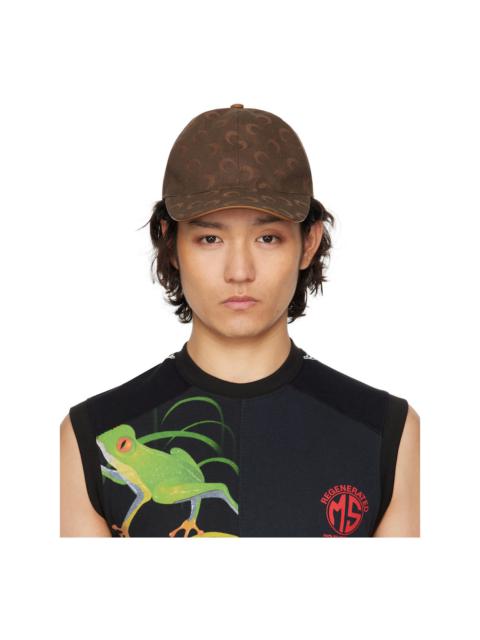 Marine Serre Brown Moon Jacquard Twill Baseball Cap