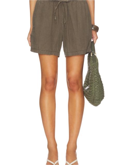JAMES PERSE Paper Bag Waist Linen Short