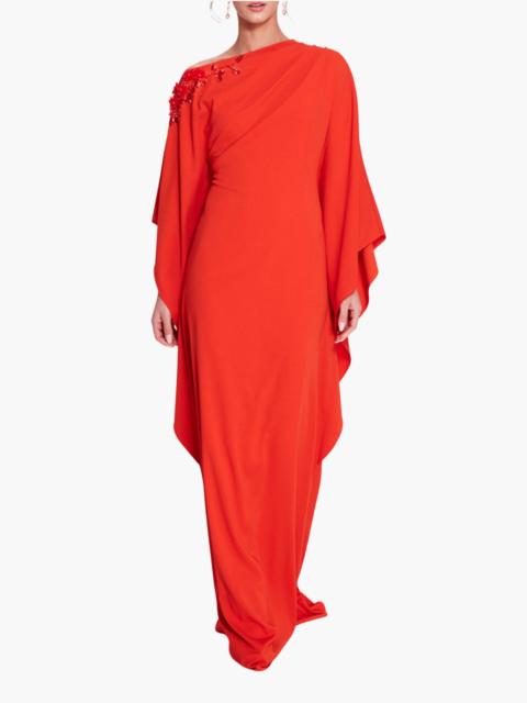 Marchesa EMBROIDERED DRAPED KAFTAN