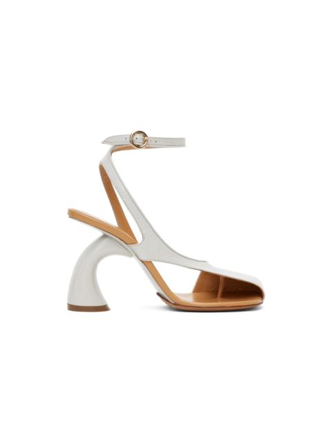 Dries Van Noten Gray Cutout Heeled Sandals