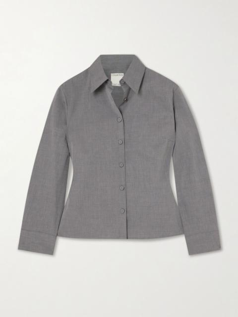 Calvin Klein Collection Daisy cotton-poplin shirt Light gray