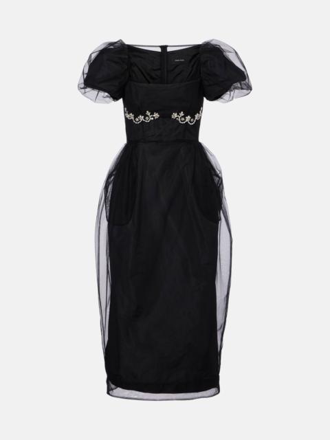 Simone Rocha Embroidered tulle midi dress