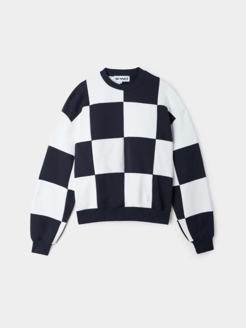 SUNNEI CREWNECK DAMA SWEATSHIRT / dark navy & white