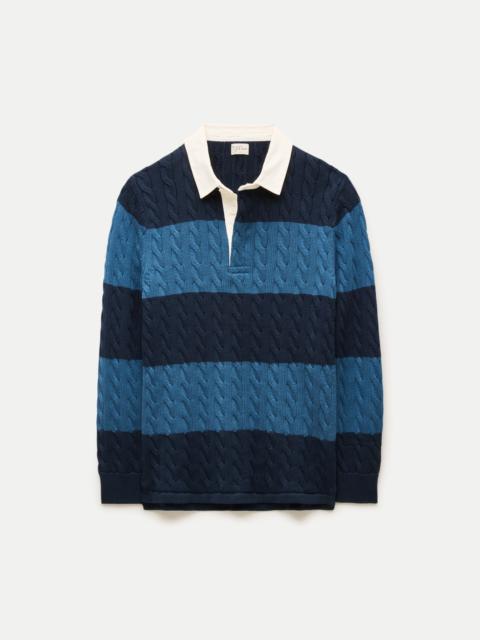 J.CREW Heritage cotton cable-knit rugby sweater in stripe